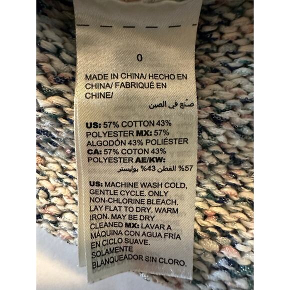 Chico’s V-Neck Pullover Sweater Size 0 US Small White Green Pink Shine Shimmer - Picture 7 of 7